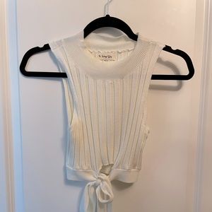 Vintage White Knot Crop Top Tank Top
